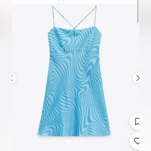 Zara Blue Swirl Slip Dress